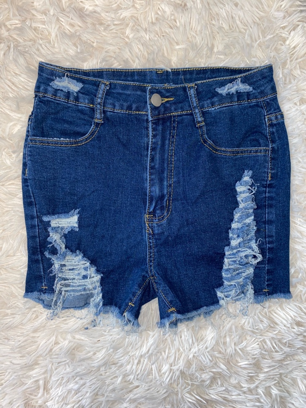 Distressed Denim Shorts